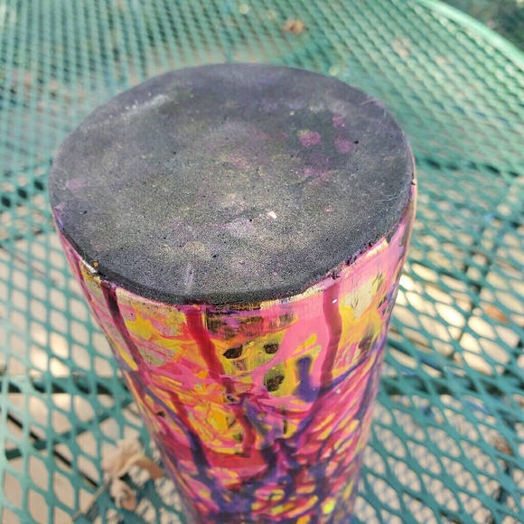 FUNKY Color Drip Pink Purple Yellow Round Vase! - Picture 2 of 8